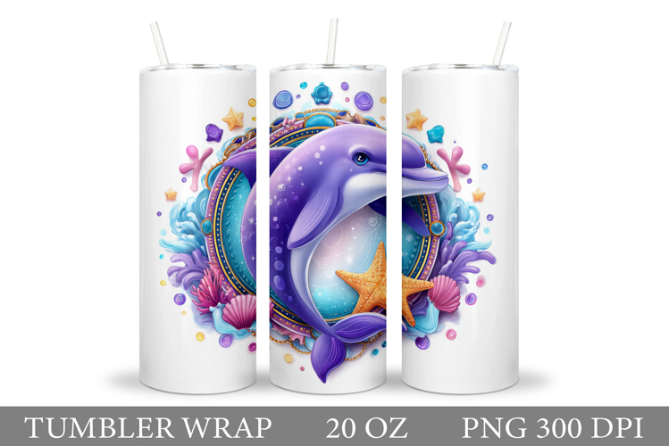 Dolphin Tumbler Design. Cute Dolphin Tumbler Sublimation