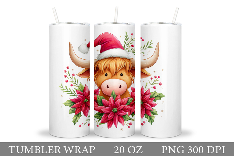 Christmas Cow Tumbler Design. Christmas Tumbler Sublimation