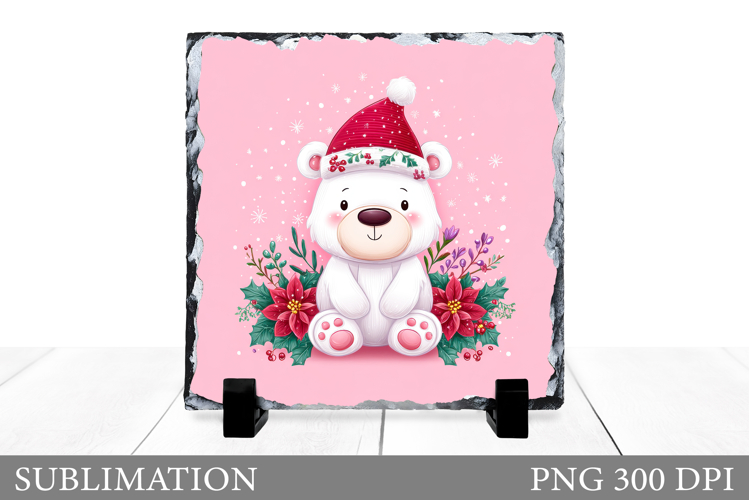 Christmas Bear Sublimation. Christmas Bear Slate Design