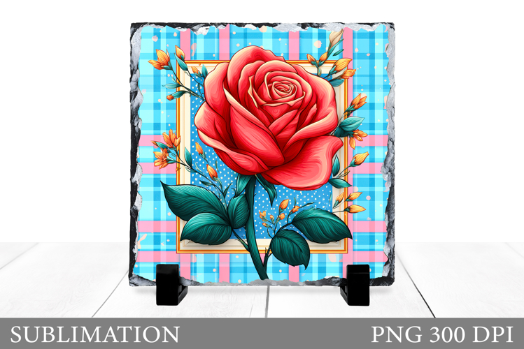Rose Slate Design. Flowers Sublimation