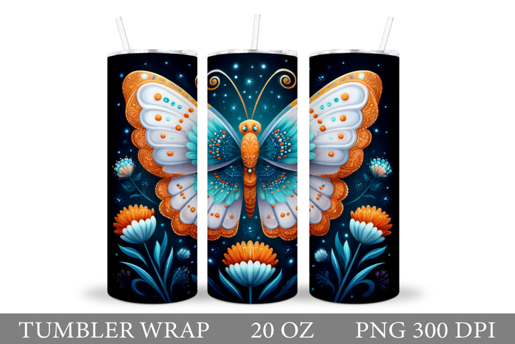Butterfly Flowers Tumbler. Butterfly Tumbler Sublimation