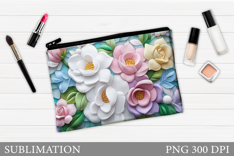 Flowers Makeup Bag Design. Flowers Makeup Pouch Sublimation