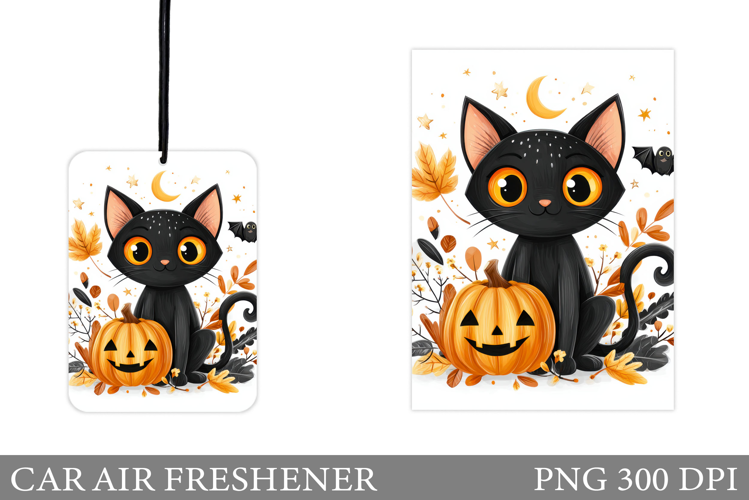 Black Cat Car Air Freshener. Halloween Car Air Freshener