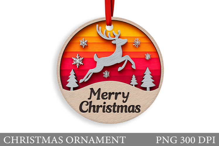 Reindeer Christmas Ornament. Christmas Ornament Sublimation