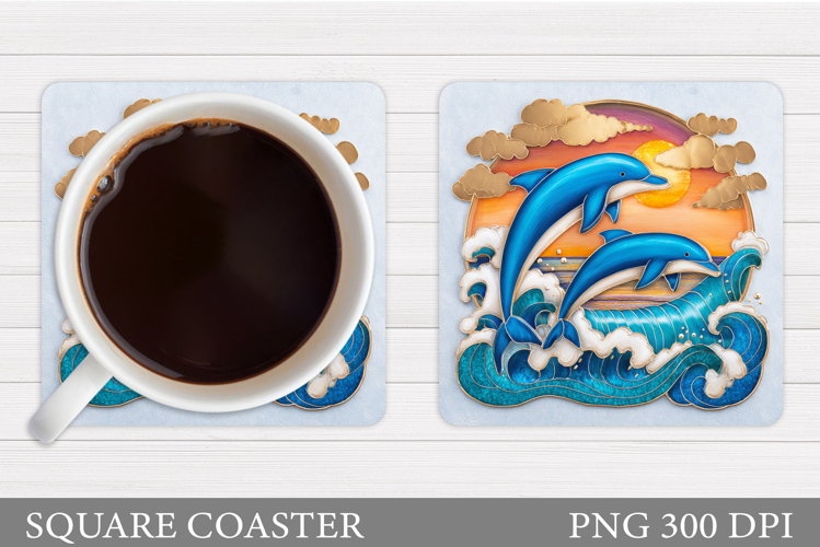 Dolphins Coaster Design. Dolphins Sublimation