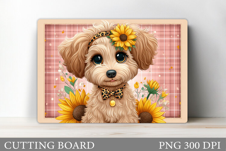 Cute Dog Cutting Board Design. Cute Dog Sublimation example image 1