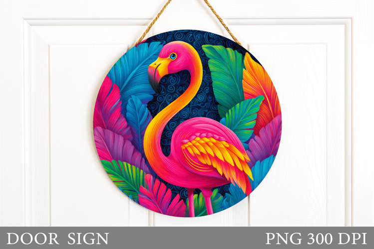 Flamingo Door Sign Design. Flamingo Sublimation