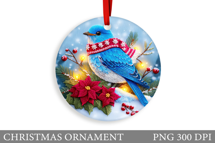 Cute Bird Christmas Ornament. Christmas Sublimation