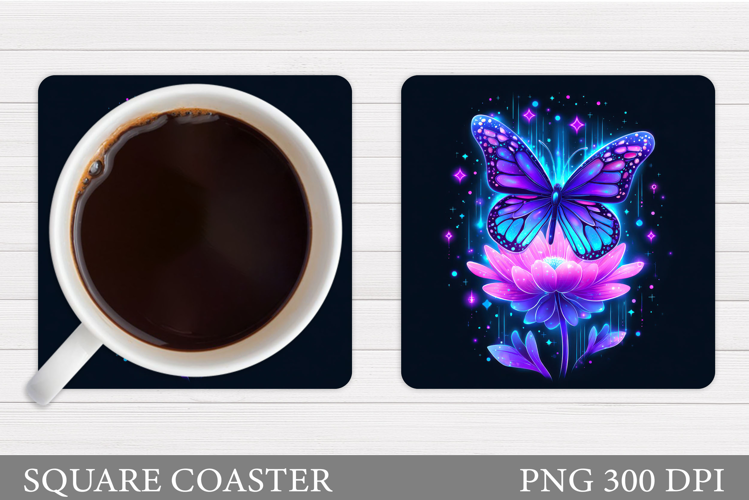 Butterfly Coaster Design. Butterfly Sublimation