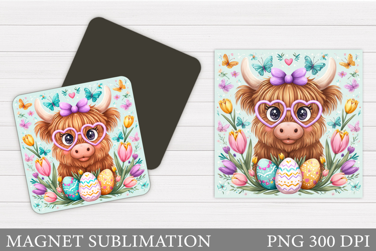 Easter Cow Magnet Design. Easter Magnet Sublimation