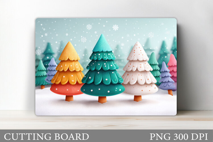 Christmas Tree Cutting Board Design. Kitchen Cutting Board example image 1
