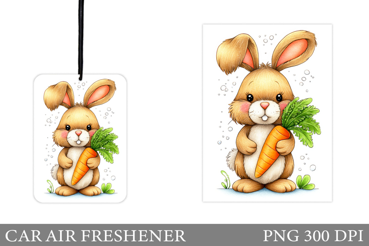 Cute Bunny Car Air Freshener Design. Cute Bunny Sublimation