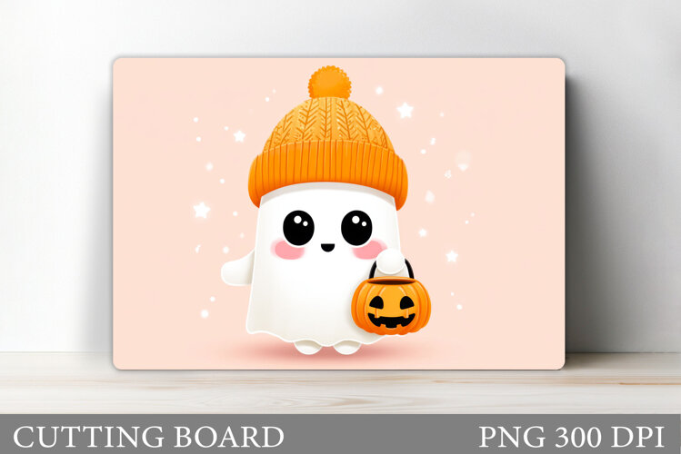 Ghost Cutting Board Sublimation. Halloween Cutting Board example image 1