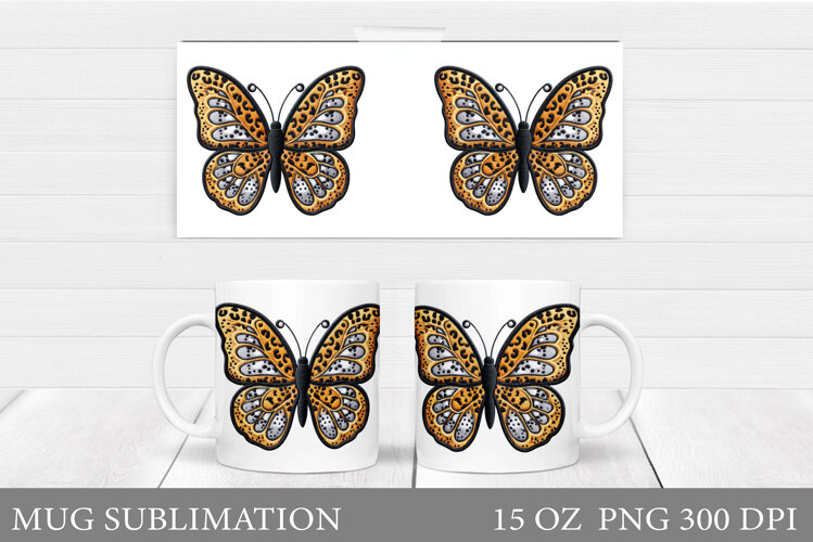 Butterfly Mug Design. Butterfly Mug Sublimation example image 1