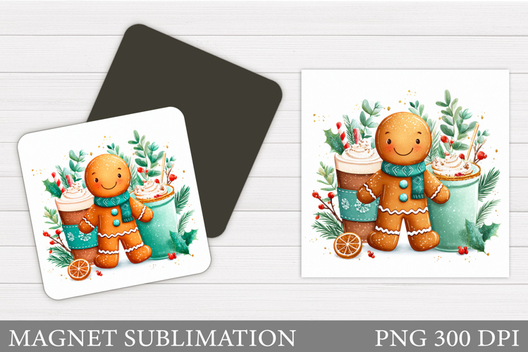 Gingerbread Magnet Design. Christmas Magnet Sublimation