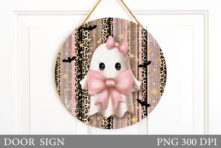 Ghost Door Sign Design. Halloween Door Sign Sublimation