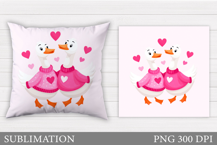 Valentines Goose Pillow. Valentines Pillow Sublimation