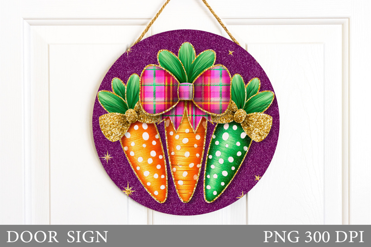 Carrot Door Sign Design. Floral Door Sign Sublimation