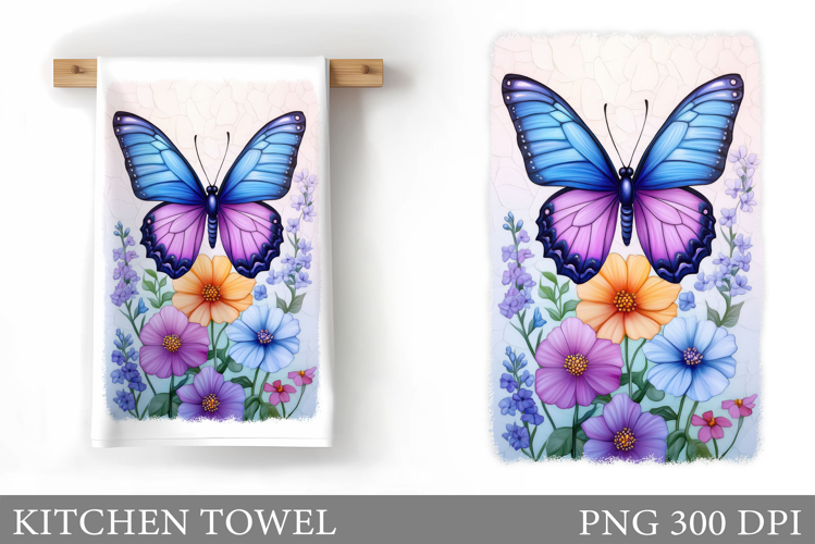 Butterfly Kitchen Towel Design. Butterfly Sublimation
