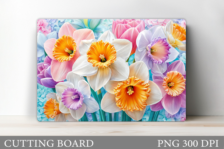 Daffodils Cutting Board. Floral Cutting Board Sublimation