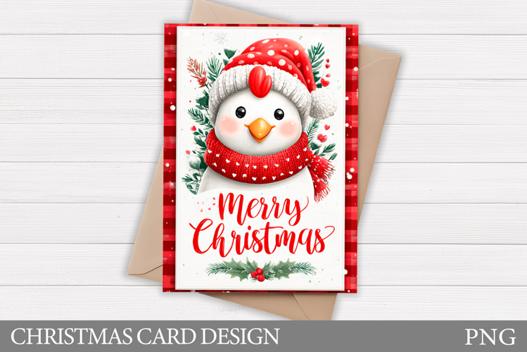 Christmas Chicken Card Printable. Christmas Card Design