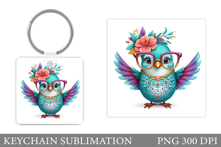 Cute Bird Keychain Design. Cute Bird Sublimation