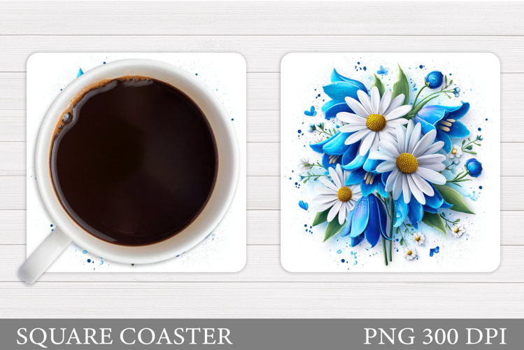 Floral Coaster Sublimation. Flowers Coaster Design
