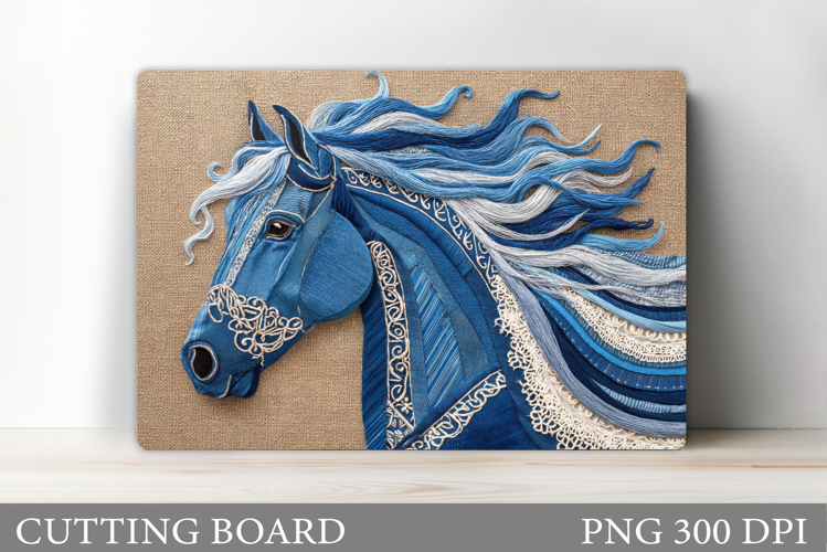 Denim Horse Cutting Board. Horse Sublimation