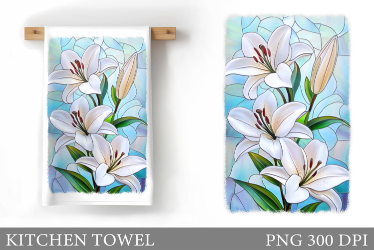 Flowers Kitchen Towel Design. Kitchen Towel Sublimation
