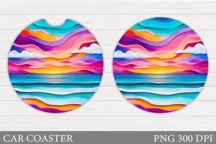 Sea Car Coaster Design. Sea Sublimation