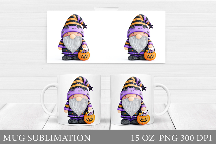 Halloween Gnome Mug Design. Halloween Mug Sublimation