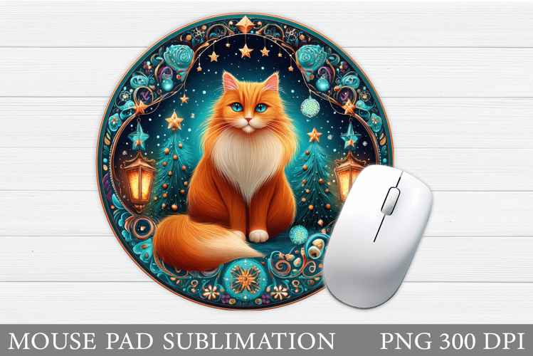 Christmas Cat Mouse Pad. Christmas Mouse Pad Sublimation