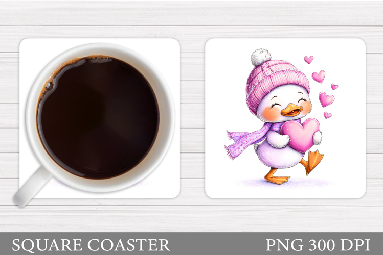 Valentines Duck Coaster. Valentines Coaster Sublimation