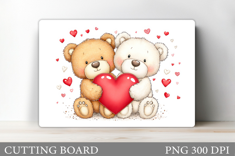 Valentines Bear Cutting Board. Valentines Cutting Board