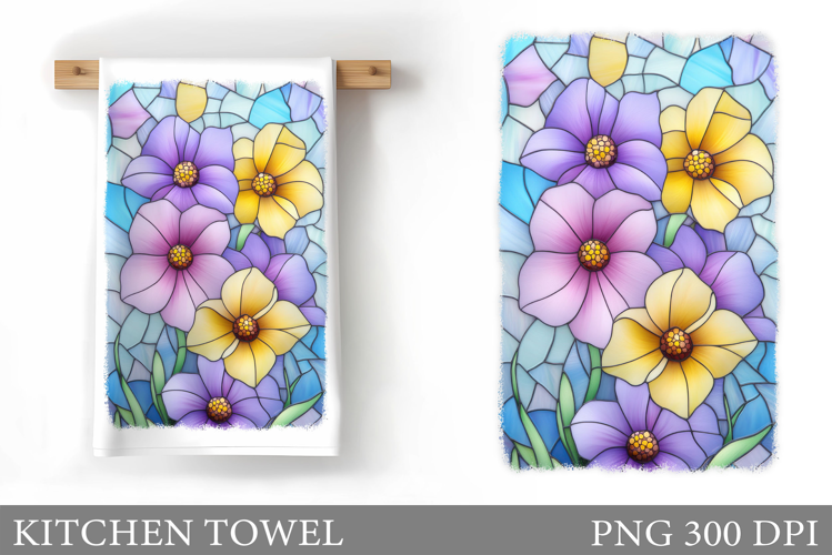Flowers Kitchen Towel. Floral Kitchen Towel Sublimation
