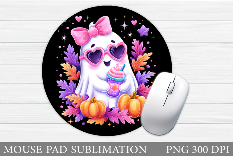 Cute Ghost Mouse Pad Sublimation. Halloween Mouse Pad Design