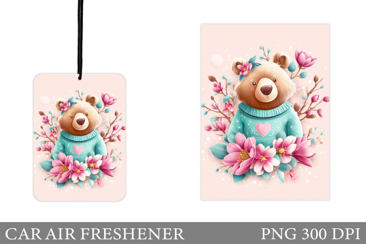 Cute Bear Car Air Freshener Design. Cute Bear Sublimation