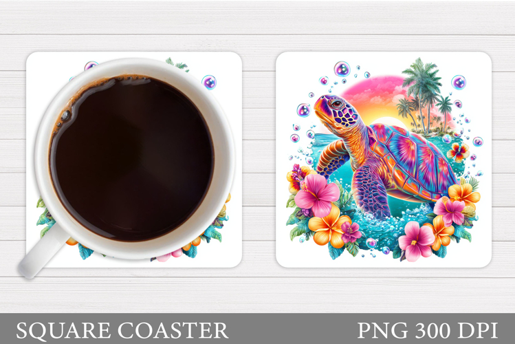 Sea Turtle Coaster Design. Turtle Coaster Sublimation
