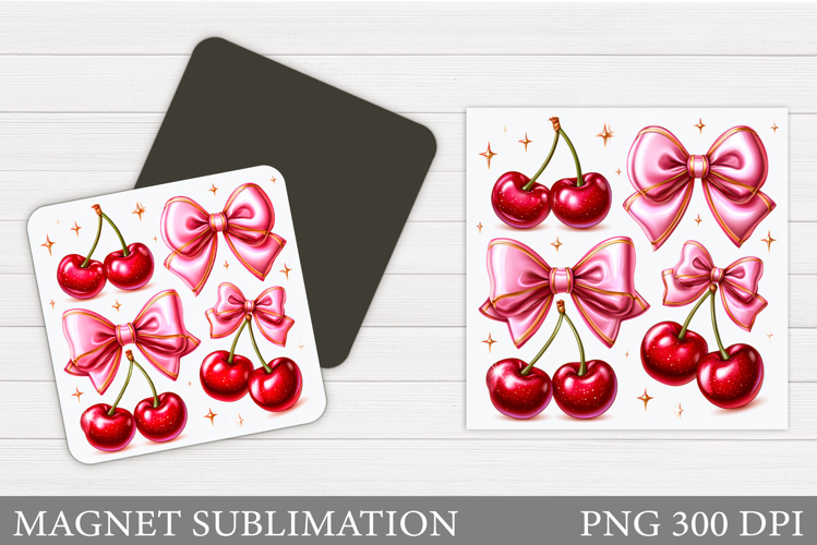 Cherry Magnet Design. Berries Magnet Sublimation