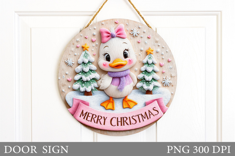 Christmas Duck Door Sign. Christmas Door Sign Sublimation