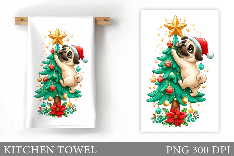 Christmas Dog Kitchen Towel. Christmas Kitchen Towel Design