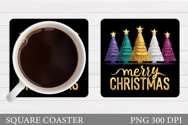 Christmas Tree Coaster Design. Christmas Coaster Sublimation