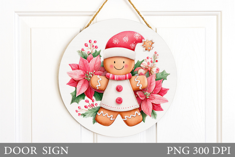 Gingerbread Door Sign Design. Christmas Door Sign