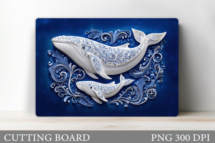 Whale Cutting Board Design. Whale Sublimation example image 1