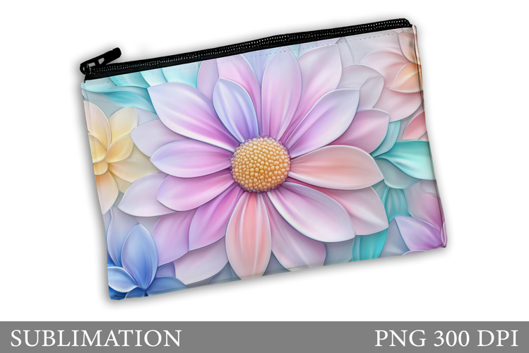 Flowers Makeup Bag Design. Flowers Cosmetics Bag Sublimation