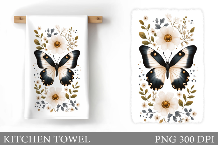 Butterfly Kitchen Towel Design. Butterfly Sublimation