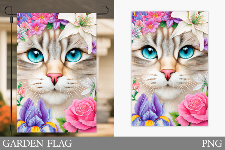 Cat Garden Flag Design. Cat Sublimation