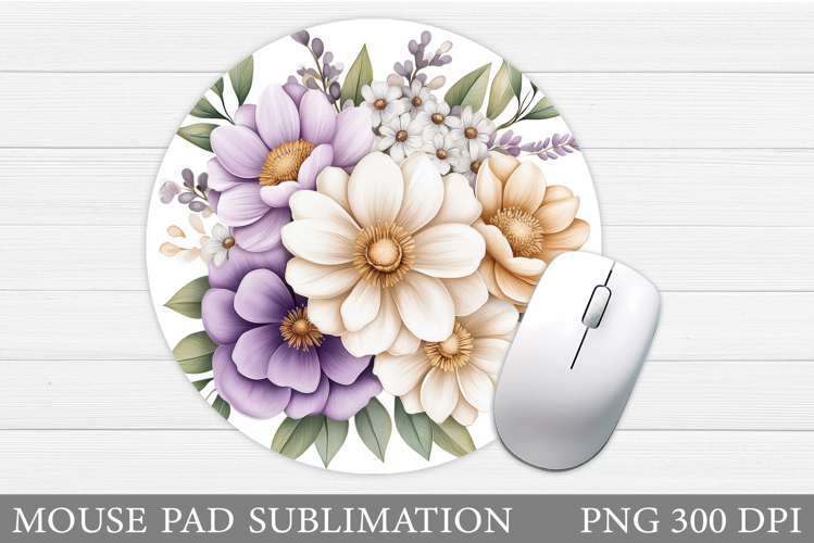 Flowers Mouse Pad Sublimation. Floral Mouse Pad Design