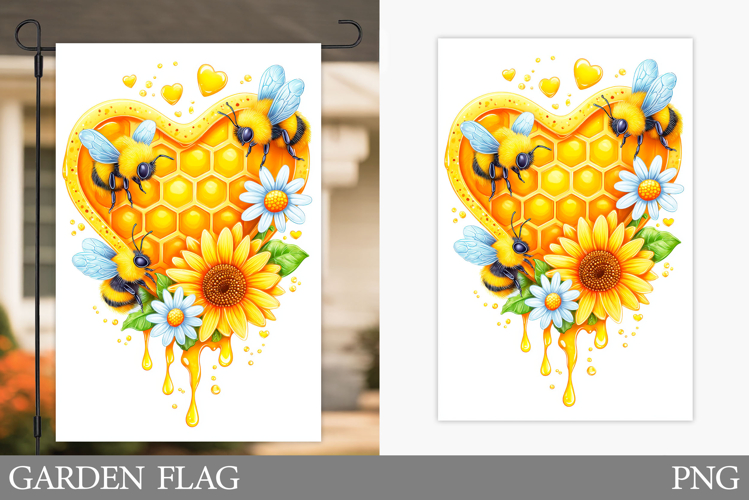 Bee Garden Flag Design. Bee Sublimation