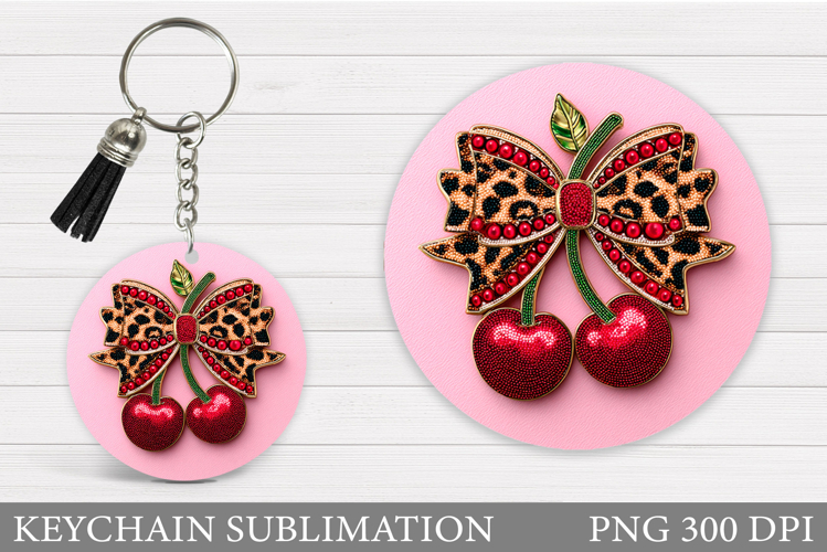 Cherry Keychain Design. Cherries Keychain Sublimation